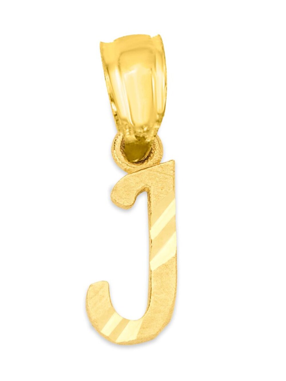 10k Solid Gold J Initial Charm for Bracelet - Personalized Letter Jewelry Gifts